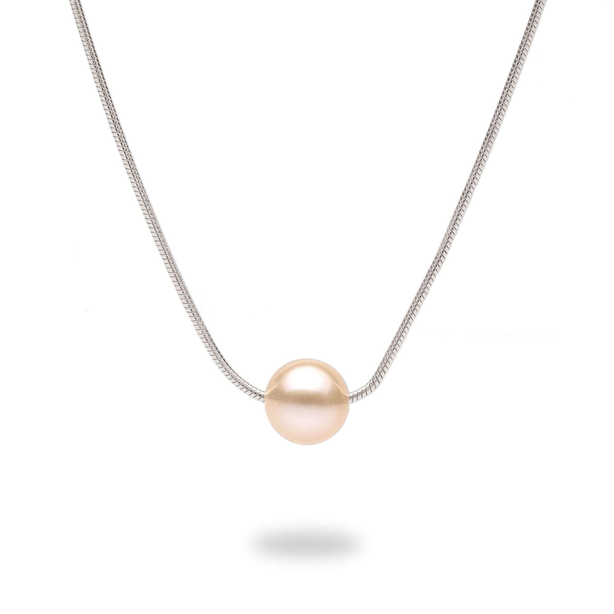 18" Freshwater Floating Pearl Necklace in Sterling Silver (assorted colors) - Maui Divers Jewelry