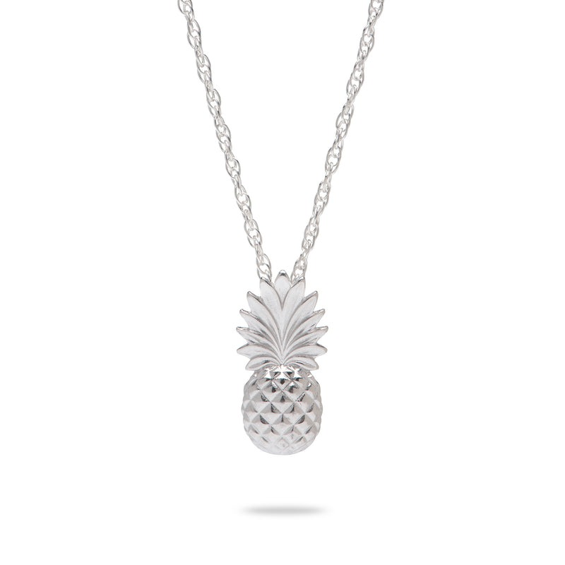 18" Pineapple Pendant with Chain in Sterling Silver - 18mm - Maui Divers Jewelry