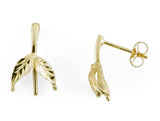 Maile Leaves Earring Mountings in 14K Yellow Gold - Maui Divers Jewelry