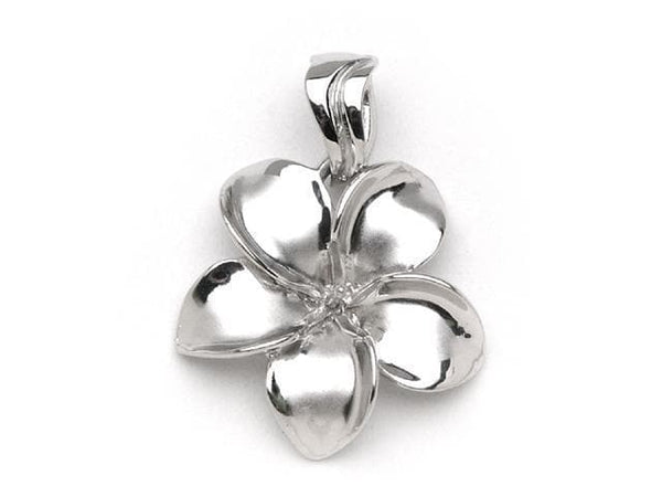 Plumeria Pendant Mounting in 14K White Gold - Maui Divers Jewelry