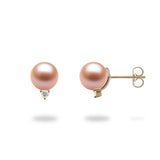 Pick-a-Pearl Diamond Earrings in Gold with Pink Pearl - Maui Divers Jewelry