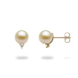 Pick-a-Pearl Diamond Earrings in Gold with White Pearl - Maui Divers Jewelry