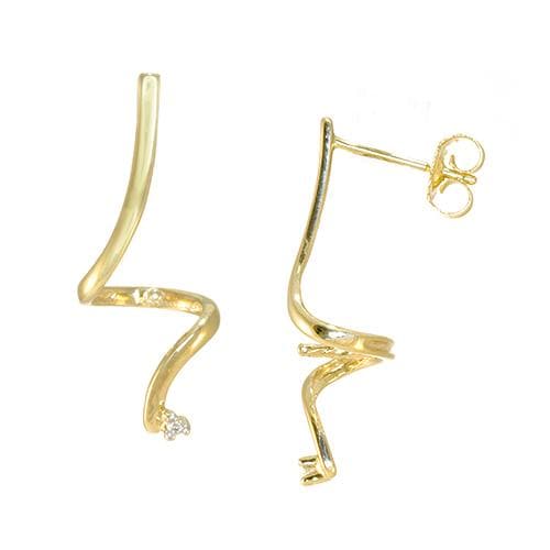 Swirl Earring Mountings in 14K Yellow Gold - Maui Divers Jewelry