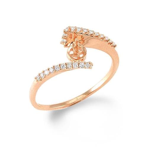 Pick A Pearl Bypass Ring in Rose Gold with Diamonds - Maui Divers Jewelry