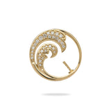 Pick A Pearl Nalu Pendant in Gold with Diamonds - 18mm - Maui Divers Jewelry