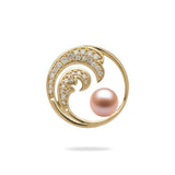 Nalu Pick A Pearl Pendant with Diamonds in 14K Yellow Gold with Pink Pearl - Maui Divers Jewelry