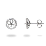 Halo Earrings Mounting with Diamonds in 14K White Gold - Maui Divers Jewelry