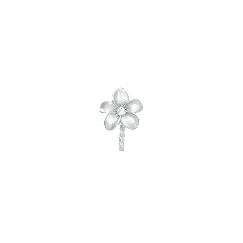 Plumeria Pendant Mounting with Diamond in 14K White Gold 076-00987-[SKU]