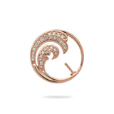 Nalu (Waves) Pendant Mounting with Diamonds in 14K Yellow Gold - Maui Divers Jewelry