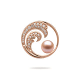 Pick A Pearl Nalu Pendant in Rose Gold with Diamonds with Pink Pearl - Maui Divers Jewelry