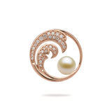 Pick A Pearl Nalu Pendant in Rose Gold with Diamonds with White Pearl - Maui Divers Jewelry