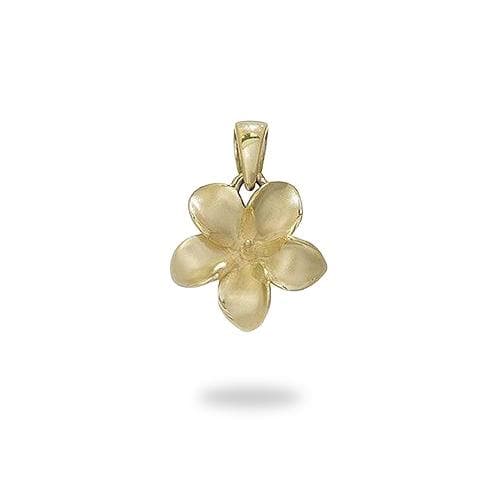 Pick A Pearl Plumeria Pendant in Gold - 13mm