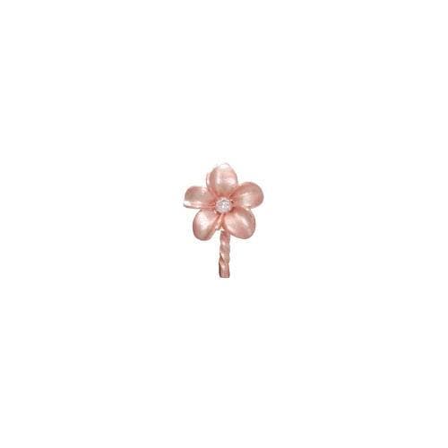 Plumeria Pendant Mounting with Diamond in 14K Rose Gold - Maui Divers Jewelry
