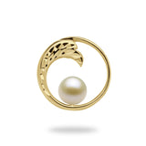 Pick A Pearl Nalu (Wave) Pendant in Gold with White Pearl - Maui Divers Jewelry
