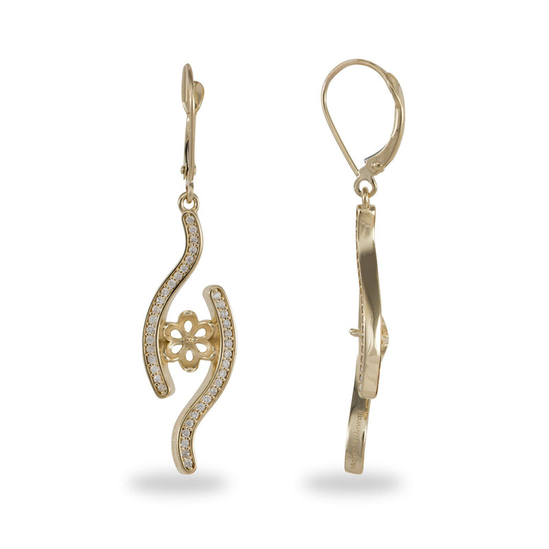 Pick A Pearl Earrings with Diamonds in Gold