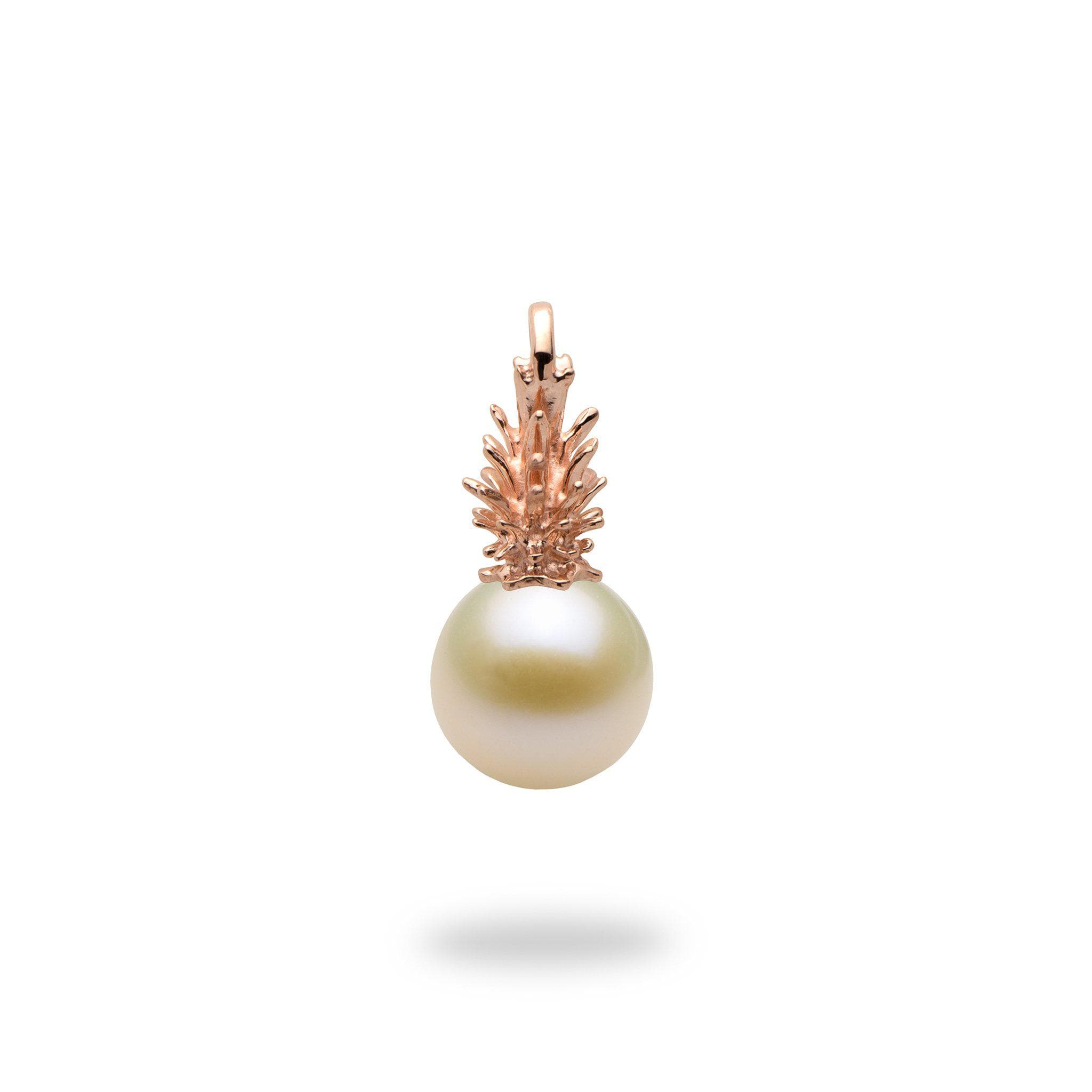 Pineapple Pendant Mounting in 14K Rose Gold with White Pearl - Maui Divers Jewelry