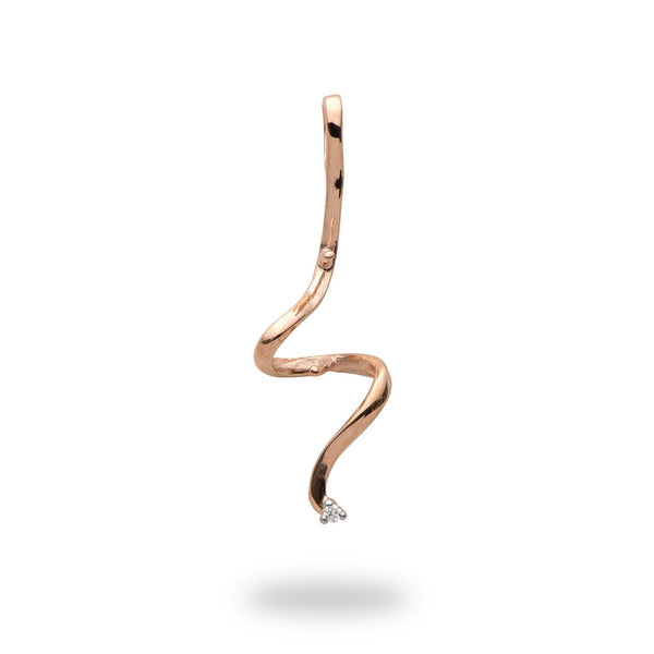 Swirl Pendant Mounting with Diamond in 14K Rose Gold 076-01079