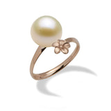Plumeria Ring Mounting in 14K Rose Gold with white Pearl - Maui Divers Jewelry