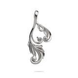 Maile Scroll Pendant Mounting in 14K White Gold - Maui Divers Jewelry