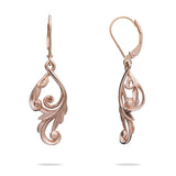 Maile Scroll Earring Mountings in 14k Rose Gold - Maui Divers Jewelry