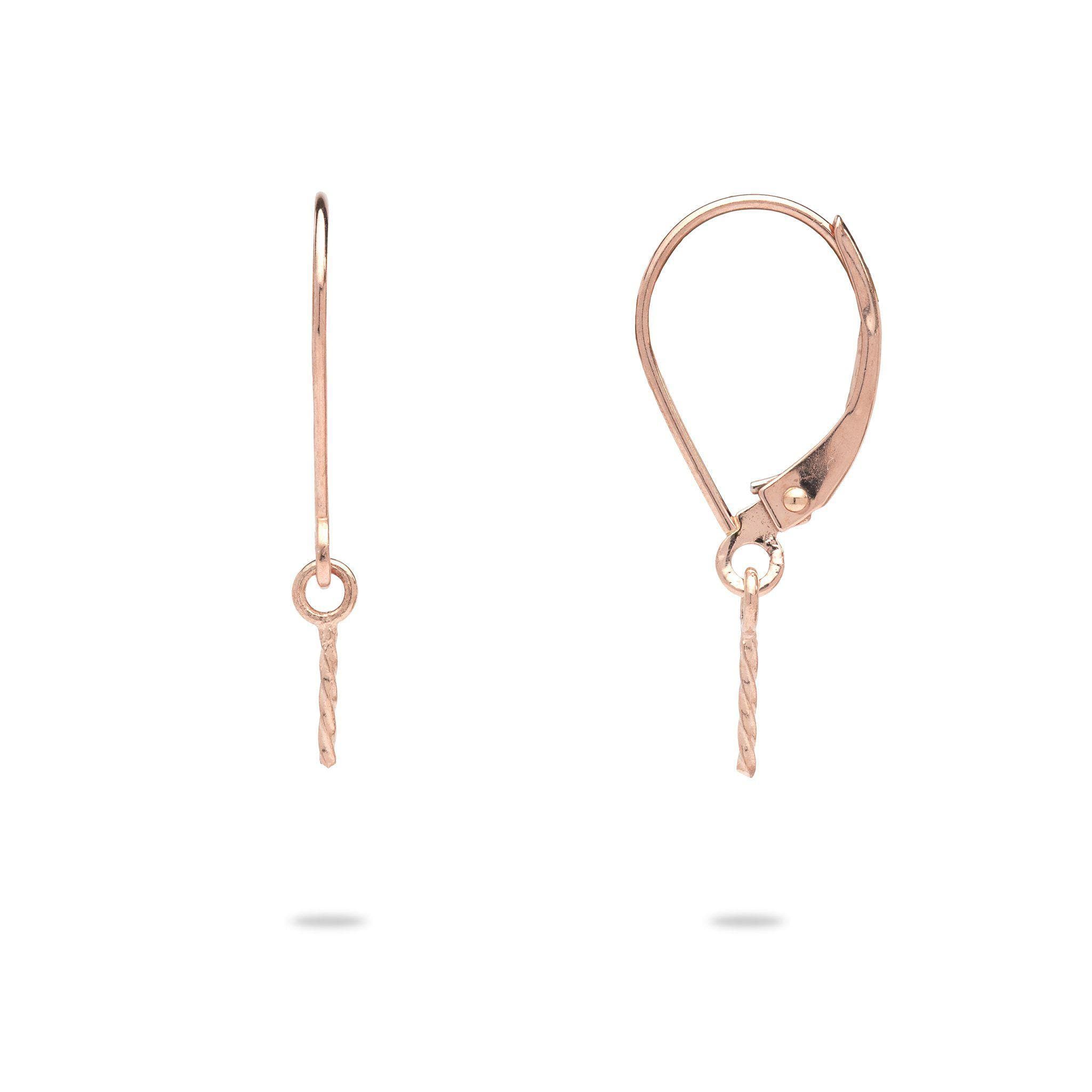 Leverback Earring Mountings in 14k Rose Gold - Maui Divers Jewelry
