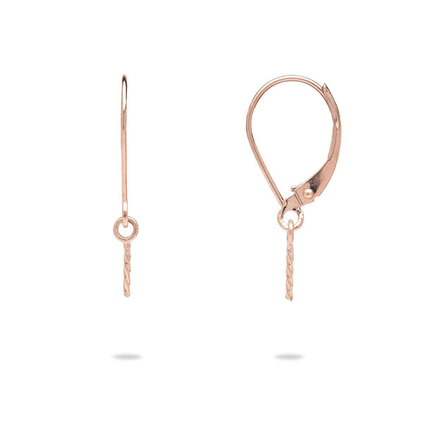 Leverback Earring Mountings in 14k Rose Gold - Maui Divers Jewelry