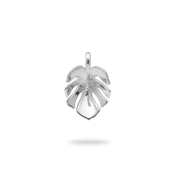 Pick A Pearl Monstera Pendant in White Gold - Maui Divers Jewelry