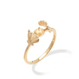 Pick A Pearl Seashells Ring in Gold on white background - Maui Divers Jewelry
