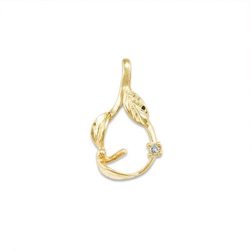 Three Leaves Pendant Mounting in 14K Yellow Gold - Maui Divers Jewelry
