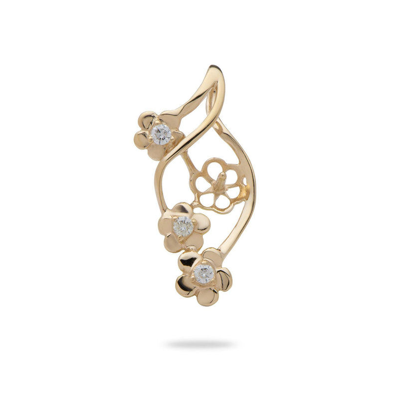 Flower Pendant Mounting in 14K Yellow Gold - Maui Divers Jewelry