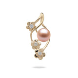 Flower Pendant Mounting in 14K Yellow Gold with Pink Pearl - Maui Divers Jewelry