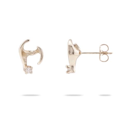 Pick A Pearl Earrings in Gold with Diamonds