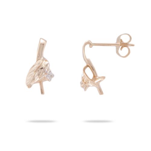 Pick A Pearl Earring in Gold with Diamonds