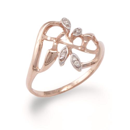 Wählen Sie einen Pearl Maile Ring in Roségold mit Diamanten