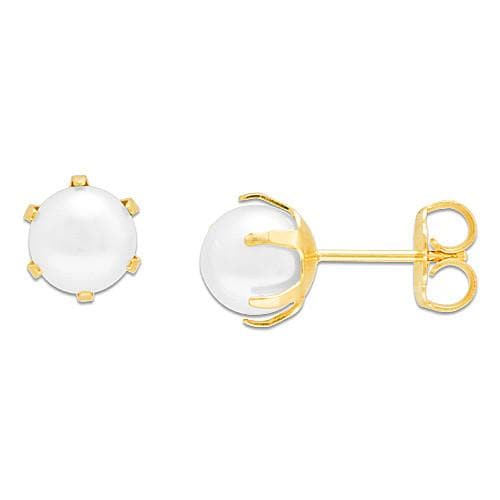 Pick a Pearl Earring in 14K Yellow Gold with White Pearl - Maui Divers Jewelry
