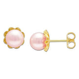 Pick a Pearl Earring in 14K Yellow Gold 076-00118 Pink