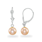 Earring Mountings in 14K White Gold with Peach Pearl - Maui Divers Jewelry