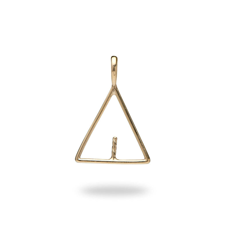 Triangle Pendant Mounting in 10K Yellow Gold - Maui Divers Jewelry