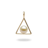 Triangle Pendant Mounting in 10K Yellow Gold with White Pearl - Maui Divers Jewelry