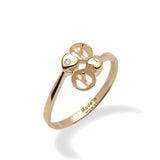Pick-a-Pearl Double Heart Ring in Gold with Diamonds - Maui Divers Jewelry