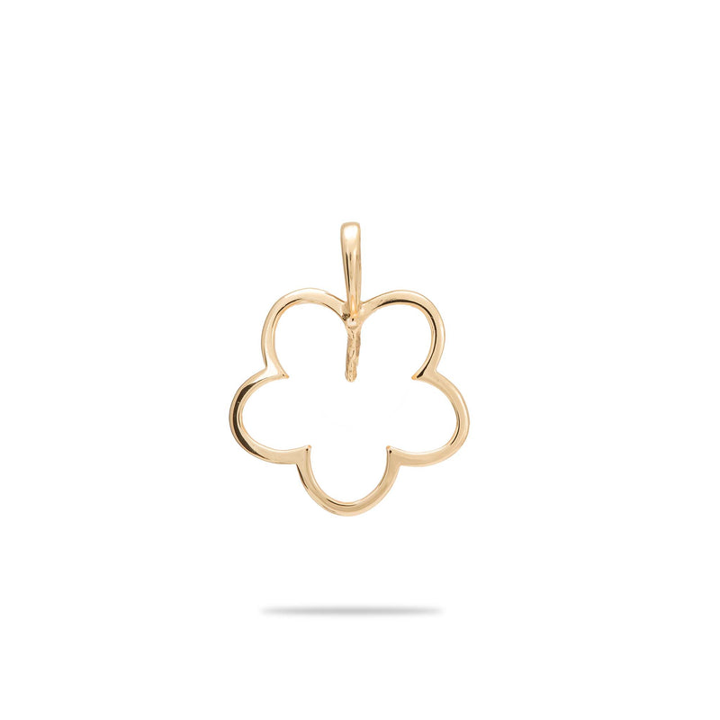 Pick A Pearl Plumeria Pendant in Gold - 15mm - Maui Divers Jewelry