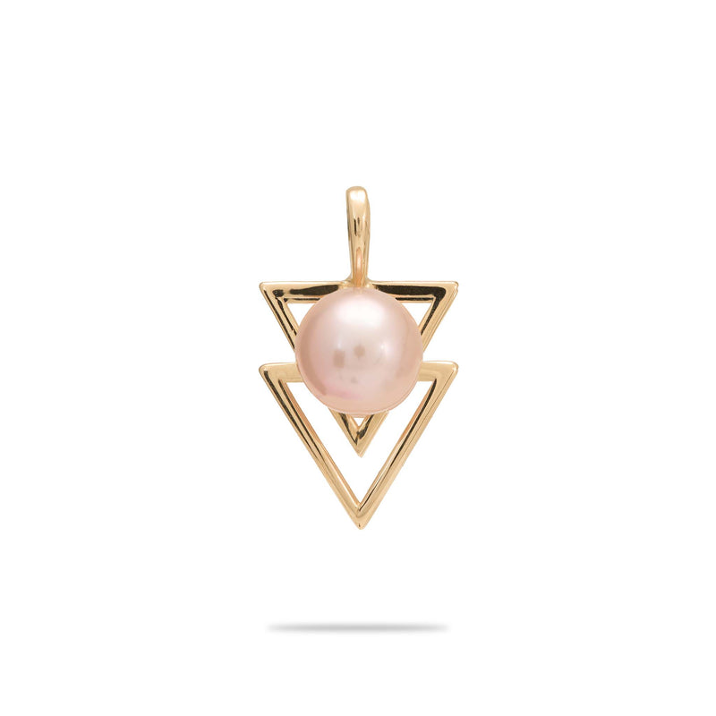 Pick A Pearl Niho Niho Pendant in Gold with Pink Pearl - 14mm - Maui Divers Jewelry