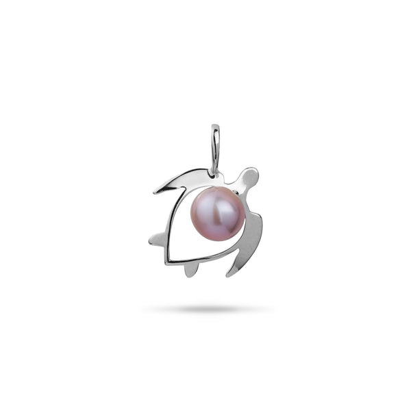 Pick A Pearl Honu (Turtle) Pendant in White Gold with  Pink Pearl - Maui Divers Jewelry