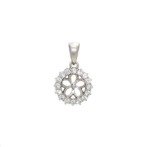 Halo Pendant Mounting in Sterling Silver - Maui Divers Jewelry