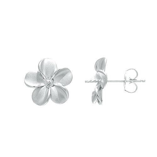 Plumeria (13mm) Earring Mountings in Sterling Silver - Maui Divers Jewelry