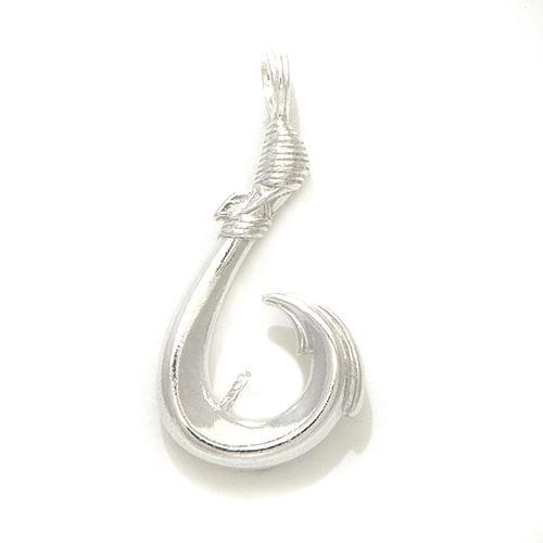 Fish Hook Pendant Mounting in Sterling Silver - Maui Divers Jewelry