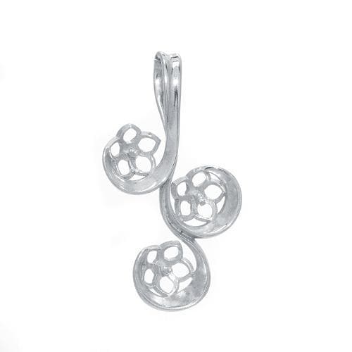 Swirl Pendant Mounting in Sterling Silver - Maui Divers Jewelry