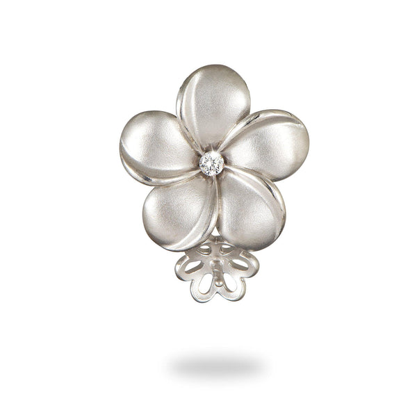 Plumeria (15mm) Pendant Mounting in Sterling Silver - Maui Divers Jewelry