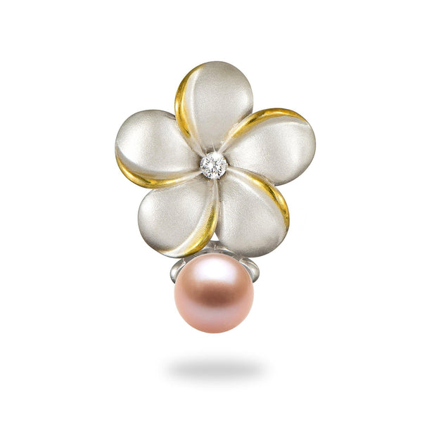 Plumeria (15mm) Pendant Mounting in Sterling Silver - Maui Divers Jewelry