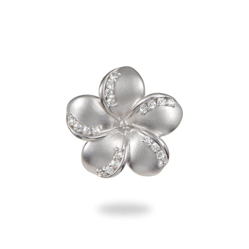Plumeria (20mm) Pendant Mounting in Sterling Silver - Maui Divers Jewelry